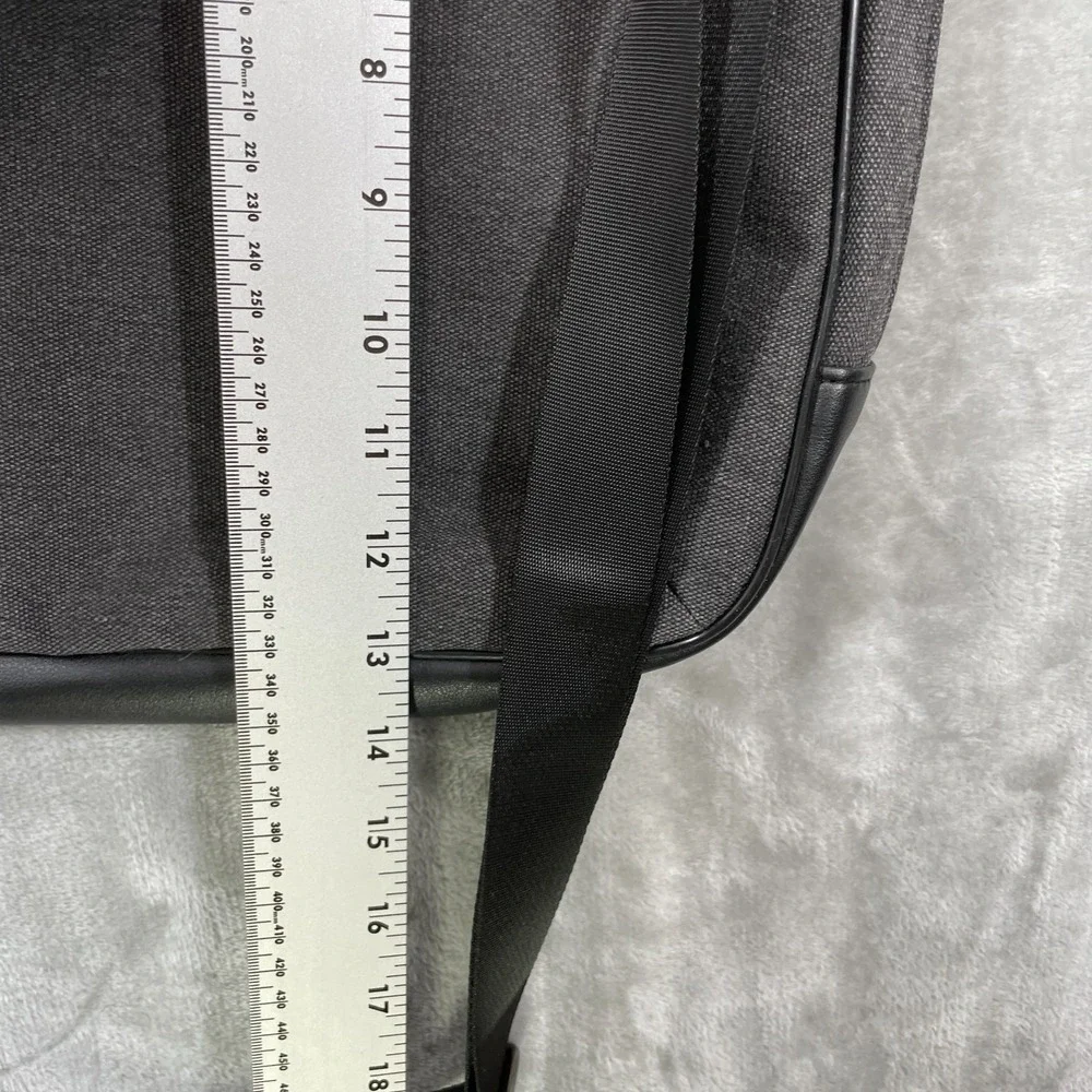 John Varvatos Canvas Tote Lightweight Laptop Messenger‎ Bag Gray/Black NWOT